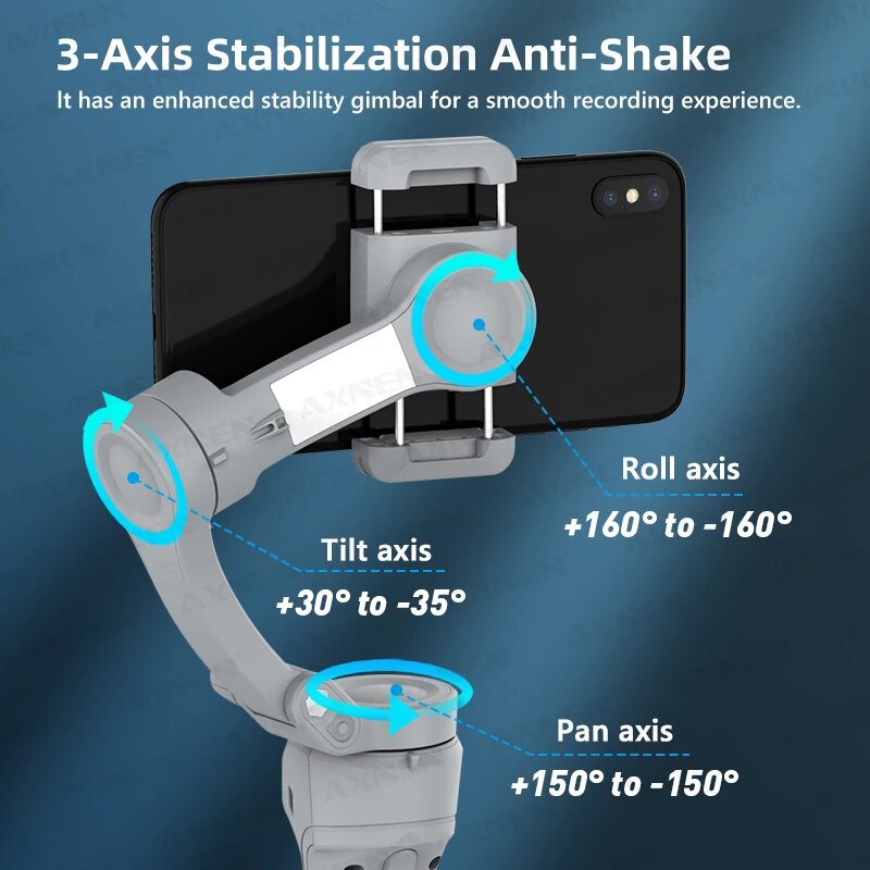 AXNEN HQ6 3-Axis Gimbal Handhe - Photography Lighting Handheld ulasan dan harga